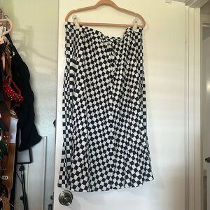Pleated checkered midi skirt 3x